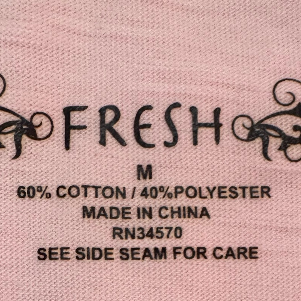 Pink Crochet Lace Yoke Top Hi Low Short Sleeve Blouse Medium - Picture 6 of 7